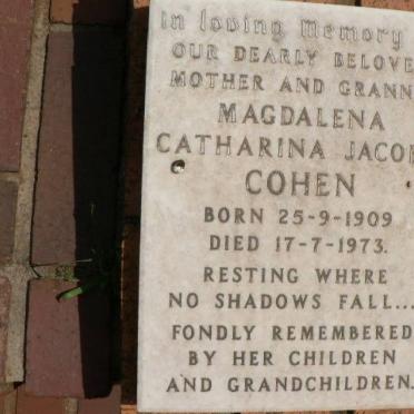 COHEN Magdalena Catharina Jacoba 1909-1973