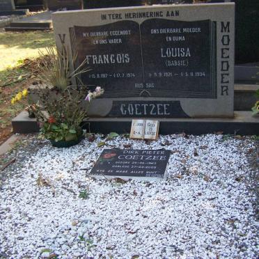 COETZEE Francois 1917-1974 &amp; Louisa 1921-1994 :: COETZEE Dirk Pieter 1943-2009