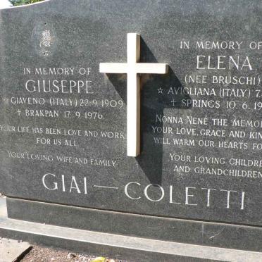COLETTI Guiseppe, Giai 1909-1976 &amp; Elena BRUSCHI 1911-1993