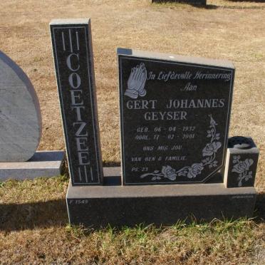COETZEE Gert Johannes Geyser 1932-2001