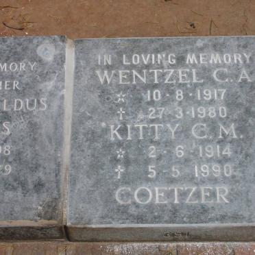 COETZER Wentzel C.A. 1917-1980 &amp; Kitty C.M. 1914-1990