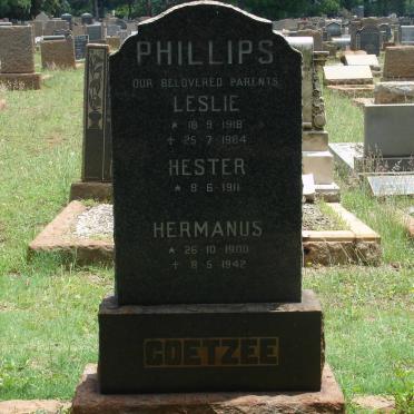 COETZEE Hermanus 1900-1942 :: PHILLIPS Leslie 1918-1984 &amp; Hester 1911- 