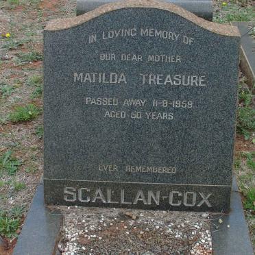 COX Matilda Treasure, Scallan -1959