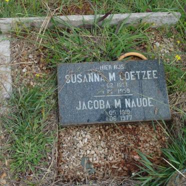 COETZEE Susanna M. 1891-1959 :: NAUDE Jacoba M. 1918-1977
