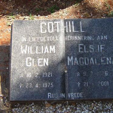 COTHILL William Glen 1921-1975 &amp; Elsje Magdalena 1926-2001