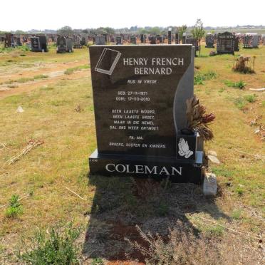 COLEMAN Henry French Bernard 1971-2010
