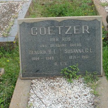 COETZER Hendrik B.L. 1864-1949 &amp; Susanna C.E. 1871-1951