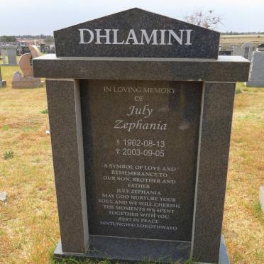 DHLAMINI July Zephania 1962-2003