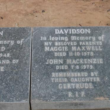 DAVIDSON John Mackenzie -1979 &amp; Maggie Maxwell -1975