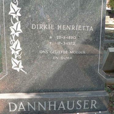DANNHAUSER Dirkie Henrietta 1890-1972