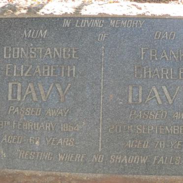 DAVY Frank Charles -1955 &amp; Constance Elizabeth -1954