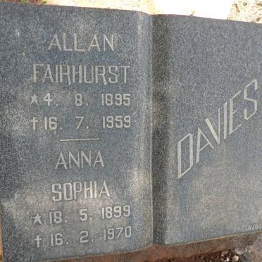 DAVIES Allan Fairhurst 1895-1959 &amp; Anna Sophia 1899-1970