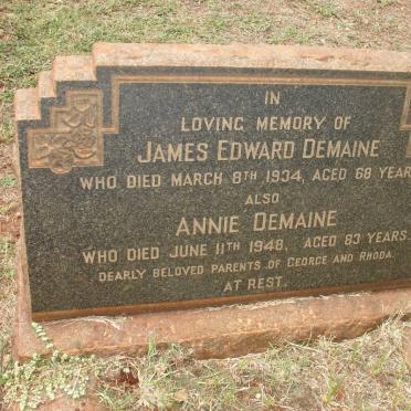 DEMAINE James Edward -1934 &amp; Annie -1948
