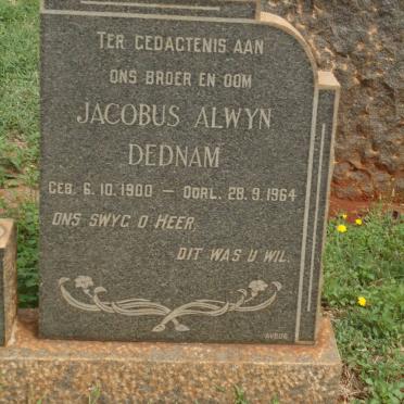 DEDNAM Jacobus Alwyn 1900-1964