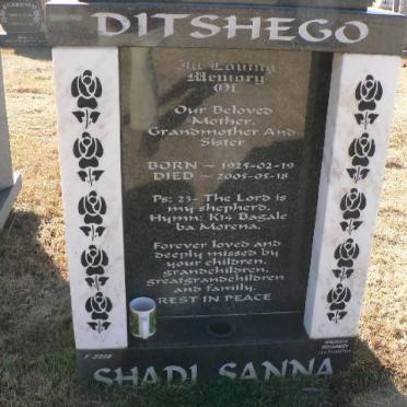 DITSHEGO Shadi Sanna 1925-2005