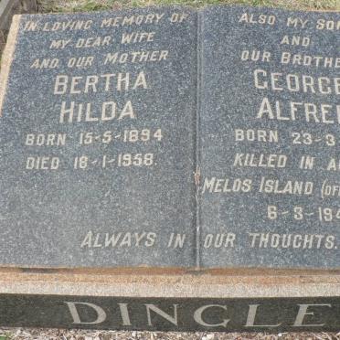 DINGLE Bertha Hilda 1894-1958 :: DINGLE George Alfred -1919-1944