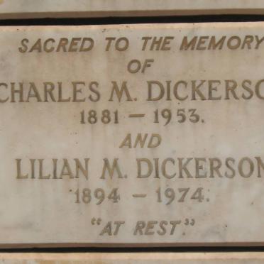DICKERSON Charles M. 1881-1953 &amp; Lilian M. 1894-1974
