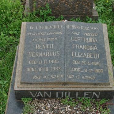 DILLEN Renier Bernardus, van 1885-1963 &amp; Gertruida Francina Elizabeth 1891-1966
