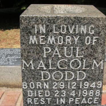 DODD Paul Malcolm 1949-1988