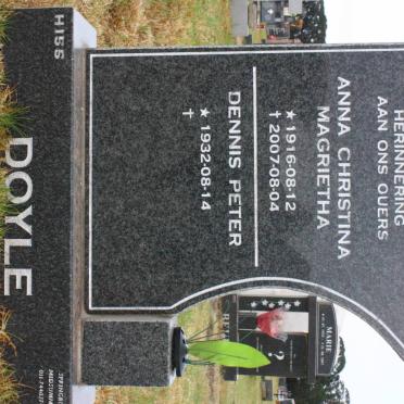 DOYLE Dennis Peter 1932-  &amp; Anna Christina Magrietha 1916-2007