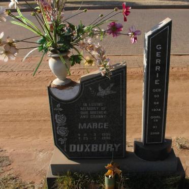 DUXBURY Marge 1936-1996 ::DUXBURY Gerrie 1974-2008