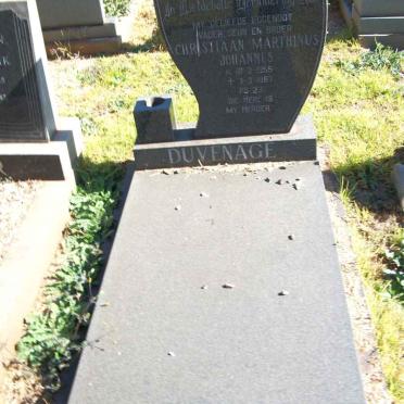 DUVENAGE Christiaan Marthinus Johannes 1955-1987