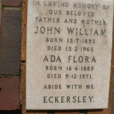 ECKERSLEY John William 1893-1965 &amp; Ada Flora 1889-1971