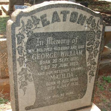 EATON George William 1891-1959 &amp; Matilda 1892-1970