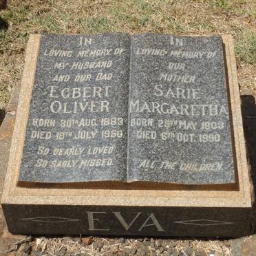 EVA Egbert Oliver 1883-1958 &amp; Sarie Margaretha 1903-1990