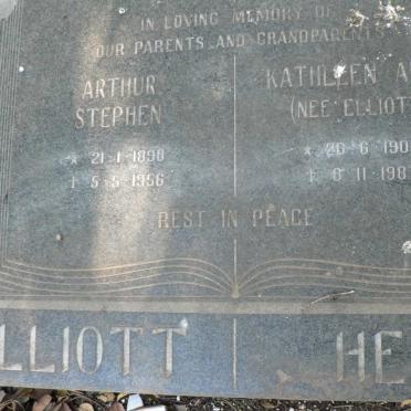 ELLIOTT Arthur Stephen 1898-1956 :: HEAP Kathleen Anne nee ELLIOT 1908-1987