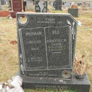 ELS Johannes M. 1916-2004 :: PIENAAR Delilah 1918-2007