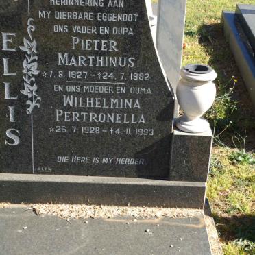 ELLIS Pieter Marthinus 1927-1982 &amp; Wilhelmina Petronella 1928-1993