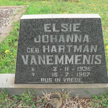 EMMENIS Elsie Johanna, van nee HARTMAN 1936-1957
