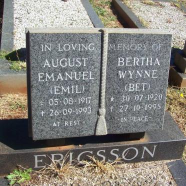 ERICSSON August Emanuel 1917-1993 &amp; Bertha Wynne 1920-1995