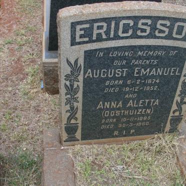 ERICSSON August Emanuel 1874-1952 &amp; Anna Aletta OOSTHUIZEN 1885-1960