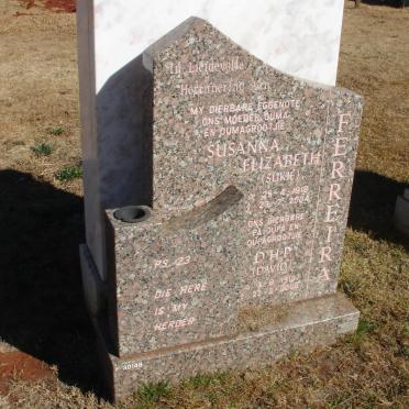 FERREIRA D.H.P. 1918-2006 &amp; Susanna Elizabeth 1918-2004