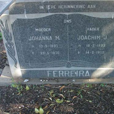 FERREIRA Joachim J. 1893-1972 &amp; Johanna M. 1897-1970