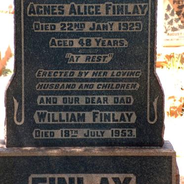 FINLAY William -1953 &amp; Agnes Alice -1929