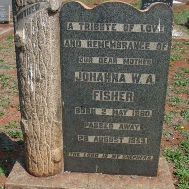 FISHER Johanna W.A. 1890-1959