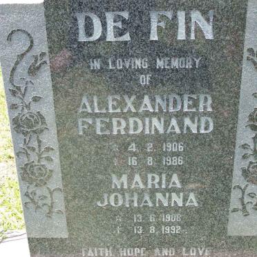 FIN Alexander Ferdinand, de 1906-1986 &amp; Maria Johanna 1908-1992
