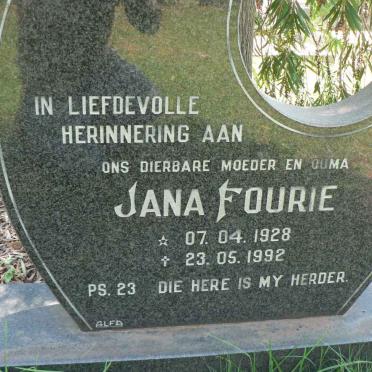 FOURIE Jana 1928-1992