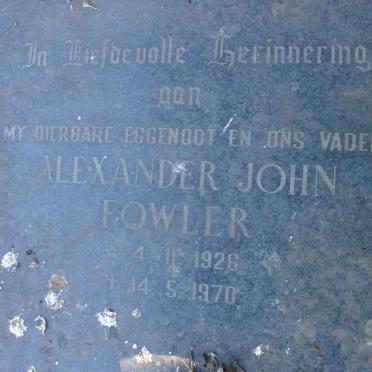 FOWLER Alexander John 1926-1970