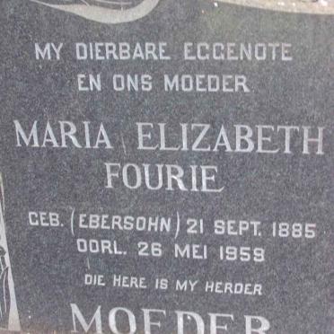 FOURIE Maria Elizabeth EBERSOHN 1885-1959