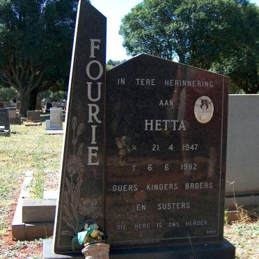 FOURIE Hetta 1947-1982