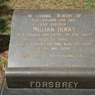 FORSBREY William Henry -1958