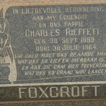 FOXCROFT Charles Rieffett 1899-1964