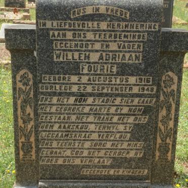 FOURIE Willem Adriaan 1916-1948