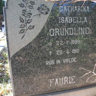FAURIE Catharina Isabella Grundling 1899-1981