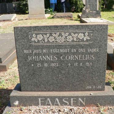 FAASEN Johannes Cornelius 1923-1971