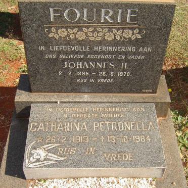FOURIE Johannes H. 1895-1970 &amp; Catharina Petronella 1913-1984